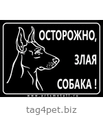Табличка "Осторожно злая собака" вар.8