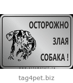 Табличка "Осторожно злая собака" вар.7
