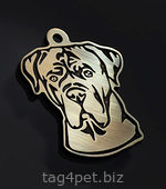 Медальон с гравировкой для собаки Кане Корсо