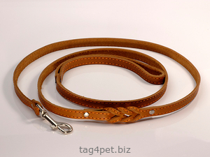 Dog leash with weave, red