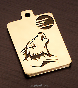 Tag for dog "Wolf and moon" var.5