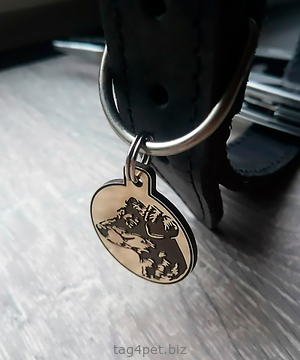 Адресный жетон для собаки с гравировкой и изображением породы Немецкий пинчер