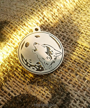 Tag for dog "Wolf and moon"