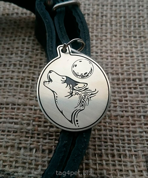 Tag for dog "Wolf and moon"